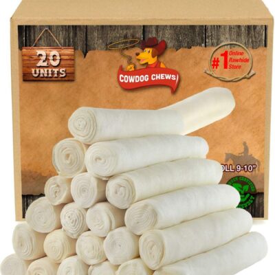 Retriever roll 9-10 inch All Natural Rawhide Product (20 Pack)