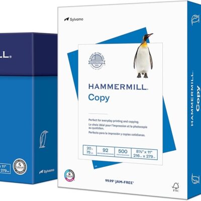 Hammermill Printer Paper, 20 lb Copy Paper, 8.5 x 11 - 5 Ream (2,500 Sheets) - 92 Bright, Made in the USA