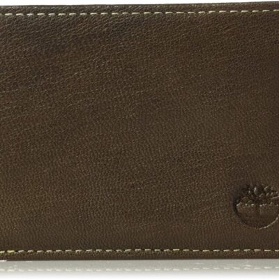 Timberland Men's Leather Passcase Security RFID Wallet, Dark Brown, One Size