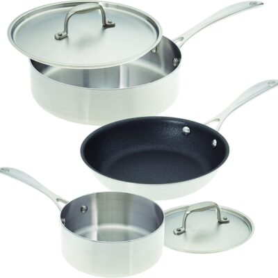 American Kitchen Stainless Steel 3-Pan Set